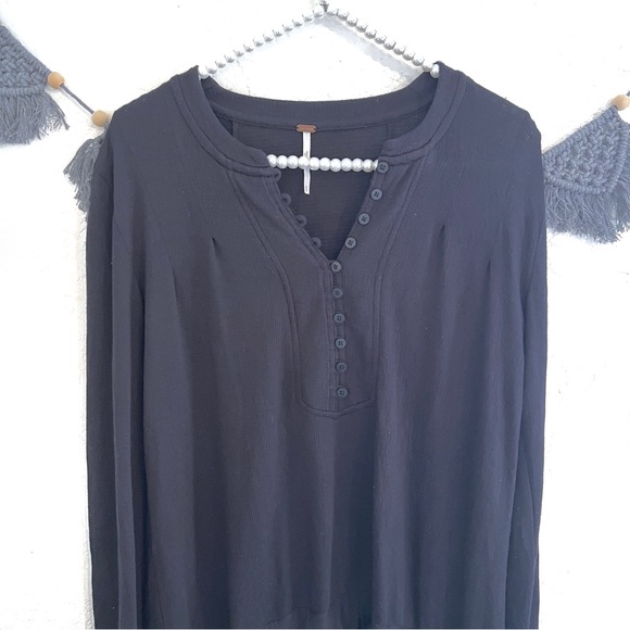 Free People | Your Girl Flounce Hem Knit Henley Tunic Dress - Picture 8 of 13